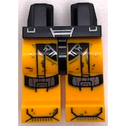 Hips and Bright Light Orange Legs with Black and Silver Armor, Knee Pads, Lines and Spots Pattern Hips and Bright Light Orange Legs with Black and Silver Armor, Knee Pads, Lines and Spots Pattern