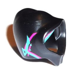 Minifigure, Headgear Hood with Magenta and Medium Azure Streaks Pattern Minifigure, Headgear Hood with Magenta and Medium Azure Streaks Pattern