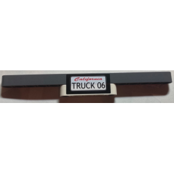 Stickered Assembly 15 x 1 x 2 with Red 'California' and Black 'TRUCK 06' License Plate Pattern (Sticker) - Set 8682 - 1 Technic, Liftarm Thick 1 x 5, 1 Technic, Liftarm Thick 1 x 15, 2 Technic, Pin with Short Friction Ridges