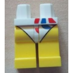 Hips and Yellow Legs with White Leotard with Red and Blue (Team GB Logo) Pattern