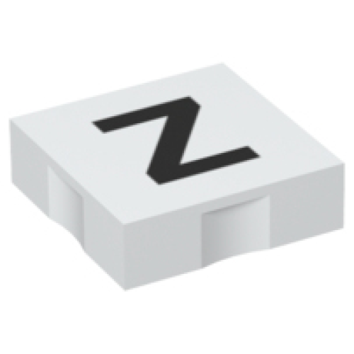 Деталь LEGO 6309pb044 Duplo, Tile 2 x 2 with Black Capital Letter Z Pattern