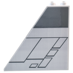 Slope 55 6 x 1 x 5 with Bottom Stud Holders with Dark Bluish Gray Wide Stripe and Diagonal Panels Pattern Model Right Side (Sticker) - Set 75367 Slope 55 6 x 1 x 5 with Bottom Stud Holders with Dark Bluish Gray Wide Stripe and Diagonal Panels Pattern Model Right Side (Sticker) - Set 75367