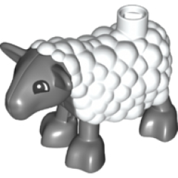 Duplo Sheep, Lamb with Dark Bluish Gray Legs and Head Pattern Duplo Sheep, Lamb with Dark Bluish Gray Legs and Head Pattern