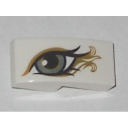 Slope, Curved 2 x 1 x 2/3 with Metallic Light Blue Eye with Gold Highlights Pattern Model Left Side Slope, Curved 2 x 1 x 2/3 with Metallic Light Blue Eye with Gold Highlights Pattern Model Left Side