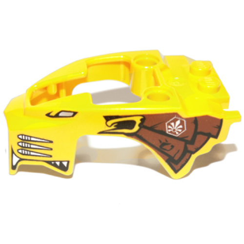 Деталь LEGO 11110pb03 Flywheel Fairing Lion Shape with Black, Silver and Reddish Brown Pattern