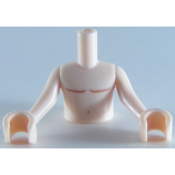 Torso Mini Doll Boy Shirtless Pattern, Light Nougat Arms with Hands
