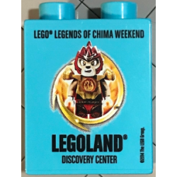 Duplo, Brick 1 x 2 x 2 with LEGO Legends of Chima Weekend LEGOLAND Discovery Center Pattern Duplo, Brick 1 x 2 x 2 with LEGO Legends of Chima Weekend LEGOLAND Discovery Center Pattern