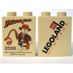 Duplo, Brick 1 x 2 x 2 with Indiana Jones LEGOLAND Windsor Pattern Duplo, Brick 1 x 2 x 2 with Indiana Jones LEGOLAND Windsor Pattern