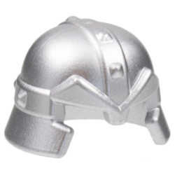 Minifigure, Headgear Helmet Castle with Cheek Protection and Studded Bands (Dwarf) - Light Bluish Gray Minifigure, Headgear Helmet Castle with Cheek Protection and Studded Bands (Dwarf) - Light Bluish Gray