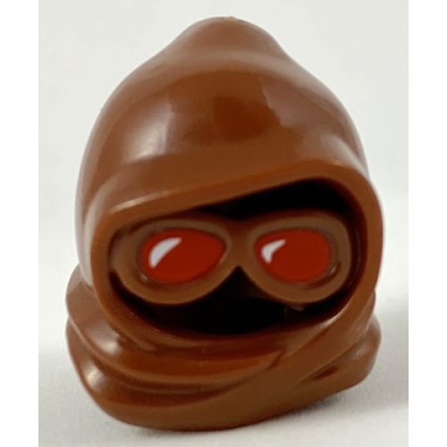 Деталь LEGO 34690pb01 Minifigure, Headgear Hood with Goggles over Face with Red Lenses Pattern