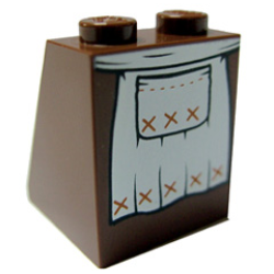 Slope 65 2 x 2 x 2 with Bottom Tube with Minifigure Dress / Skirt / Robe, Apron with Black Pocket Pattern Slope 65 2 x 2 x 2 with Bottom Tube with Minifigure Dress / Skirt / Robe, Apron with Black Pocket Pattern