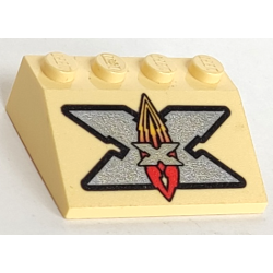 Slope 33 3 x 4 with Silver Island Xtreme Stunts Logo Pattern Slope 33 3 x 4 with Silver Island Xtreme Stunts Logo Pattern