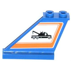 Tail 4 x 1 x 3 with Tow Truck in Orange Border Pattern on Left Side (Sticker) - Set 60056 Tail 4 x 1 x 3 with Tow Truck in Orange Border Pattern on Left Side (Sticker) - Set 60056