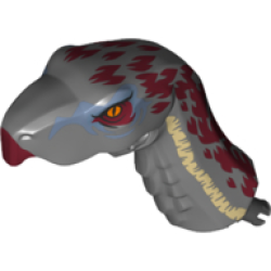 Dinosaur Head Therizinosaurus with Pin, Dark Red and Tan Markings Pattern Dinosaur Head Therizinosaurus with Pin, Dark Red and Tan Markings Pattern
