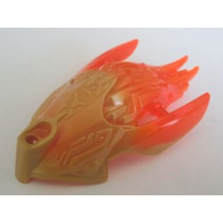 Bionicle Creature Head / Mask with Marbled Trans-Neon Orange Pattern Bionicle Creature Head / Mask with Marbled Trans-Neon Orange Pattern