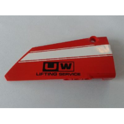 Technic, Panel Fairing #18 Large Smooth, Side B with White Stripe and 'UW LIFTING SERVICE' Pattern (Sticker) - Set 8258 Technic, Panel Fairing #18 Large Smooth, Side B with White Stripe and 'UW LIFTING SERVICE' Pattern (Sticker) - Set 8258