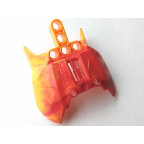 Деталь LEGO 57559pb04 Bionicle Barraki Carapar Chest Cover with Marbled Bright Light Orange Pattern