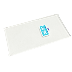 Glass for Window 1 x 4 x 6 with Medium Azure and Dark Purple 'OPEN' Sign Pattern (Sticker) - Set 41699