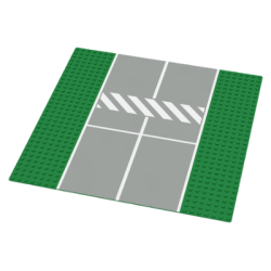 Baseplate, Road 32 x 32 7-Stud Straight with Light Gray Runway with White Lines and Crosswalk Pattern Baseplate, Road 32 x 32 7-Stud Straight with Light Gray Runway with White Lines and Crosswalk Pattern