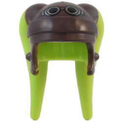 Minifigure, Headgear Headdress SW Twi'lek with Dark Brown Helmet, Silver Goggles, and White Circles Pattern (Hera Syndulla)