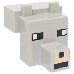 Creature Head Pixelated with Snout with Black and White Eyes Small, Light Nougat Muzzle Pattern (Minecraft Wolf) Creature Head Pixelated with Snout with Black and White Eyes Small, Light Nougat Muzzle Pattern (Minecraft Wolf)