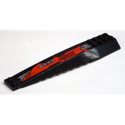 Wedge 16 x 4 Triple Curved with Reinforcements with Red, Dark Red and Silver Circuitry Long Pattern Model Left Side (Sticker) - Set 7721 Wedge 16 x 4 Triple Curved with Reinforcements with Red, Dark Red and Silver Circuitry Long Pattern Model Left Side (Sticker) - Set 7721