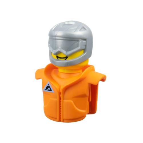 Деталь LEGO 48864c01pb02 Sports Promo Figure Torso and Head Assembly McDonald's Set 6 (7922) with Medium Blue and Black Triangle Pattern (Sticker) - Set 7922