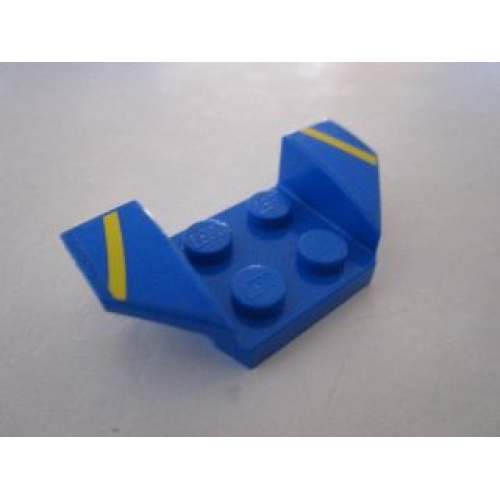 Деталь LEGO 41854pb16 Vehicle, Mudguard 2 x 4 with Flared Wings with Yellow Stripes Pattern (Stickers) - Set 8495