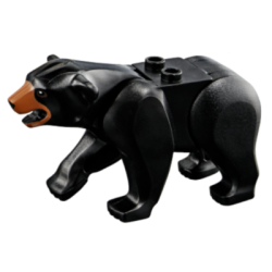 Bear with 2 Studs on Back with Black Nose, Medium Nougat Muzzle and Reddish Brown Rings Around Eyes Pattern