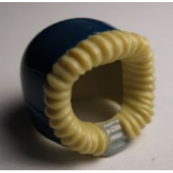 Minifigure, Headgear Hood Fur-lined, Short with Dark Blue Hood, Light Bluish Gray Chin Strap Pattern Minifigure, Headgear Hood Fur-lined, Short with Dark Blue Hood, Light Bluish Gray Chin Strap Pattern