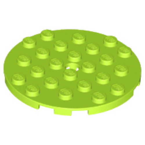 Деталь LEGO 11213 Plate, Round 6 x 6 with Hole - Lime