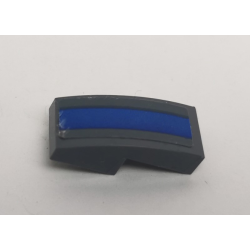 Slope, Curved 2 x 1 x 2/3 with Blue Stripe Pattern (Sticker) - Set 75149 Slope, Curved 2 x 1 x 2/3 with Blue Stripe Pattern (Sticker) - Set 75149