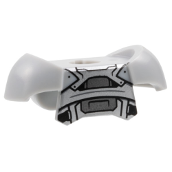 Minifigure Armor Breastplate with Shoulder Pads and 2 Back Studs with Silver and Dark Silver Panels and Black Straps Pattern