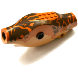 Dinosaur Body Tyrannosaurus rex with Dark Orange Top with Dark Brown Stripes Pattern