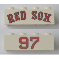 Brick 2 x 4 with 'RED SOX' and '97' Pattern