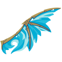 Plastic Part for Set 71836 - Dragon Wing with Gold Spines with Dark Purple Outline, Light Aqua, Medium Azure and Dark Azure Membranes Pattern