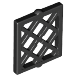 Pane for Window 1 x 2 x 2 Lattice Diamond - Black