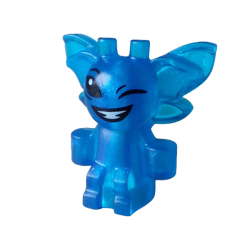 Cornish Pixie with Black Eyes, Wink and Lopsided Open Mouth Smile with White Teeth Pattern