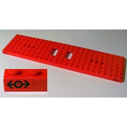Train Base 6 x 24 with 3 Round Holes Each End with Black Train Logo Pattern at Each End on Both Sides (Stickers) - Set 2126