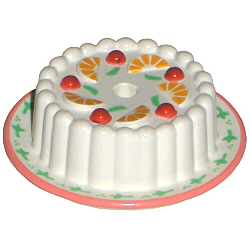 Cake with Red Cherries and Orange Wedges Pattern