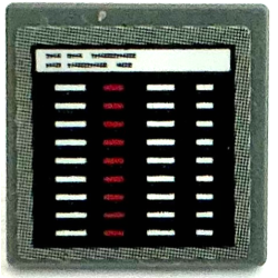 Road Sign 2 x 2 Square with Open O Clip with Computer Screen with Red and White Lines in Black Window Pattern (Sticker) - Set 75883 Road Sign 2 x 2 Square with Open O Clip with Computer Screen with Red and White Lines in Black Window Pattern (Sticker) - Set 75883