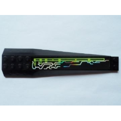 Wedge 16 x 4 Triple Curved with Reinforcements with Iridescent Mirrored Circuitry Pattern Right (Sticker) - Set 7646