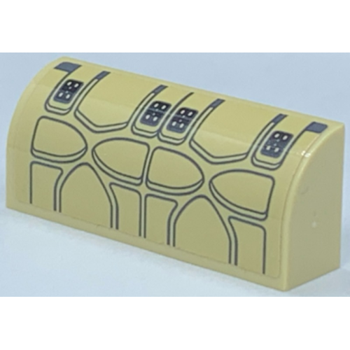 Деталь LEGO 6191pb031 Slope, Curved 1 x 4 x 1 1/3 with SW Millennium Falcon Seat Cushion Pattern (Sticker) - Set 75192