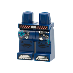 Hips and Legs with Black and Coral Checkered Belt, Silver Pin and Chain with Star, Tears Showing Plaid Underneath Pattern Hips and Legs with Black and Coral Checkered Belt, Silver Pin and Chain with Star, Tears Showing Plaid Underneath Pattern