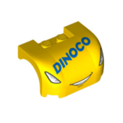 Vehicle, Mudguard 3 x 4 x 1 2/3 Curved with Front with Headlights, Smile with Teeth and 'DINOCO' Pattern Vehicle, Mudguard 3 x 4 x 1 2/3 Curved with Front with Headlights, Smile with Teeth and 'DINOCO' Pattern