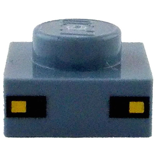 Деталь LEGO 3024pb033 Plate 1 x 1 with Yellow Squares on Black Rectangles Pattern (Minecraft Creature Eyes)