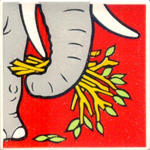 Деталь LEGO 2756pb204 Duplo, Tile 2 x 2 x 1 with Elephant Mosaic Picture 06 Pattern