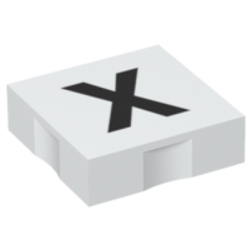 Деталь LEGO 6309pb042 Duplo, Tile 2 x 2 with Black Capital Letter X Pattern
