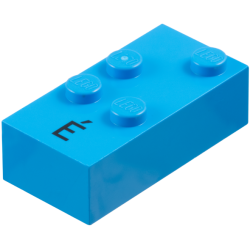 Brick, Braille 2 x 4 with 4 Studs with Black Capital Letter E with Acute (É) Pattern (dots-2346 ⠮) (Spanish) Brick, Braille 2 x 4 with 4 Studs with Black Capital Letter E with Acute (É) Pattern (dots-2346 ⠮) (Spanish)