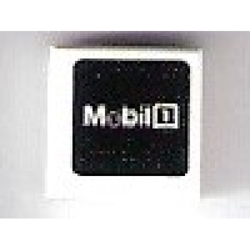 Деталь LEGO 3070pb127 Tile 1 x 1 with 'Mobil 1' with Gray 'o' on Black Background Pattern (Sticker) - Set 75876